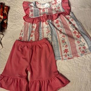 Floral matching set 12-18m